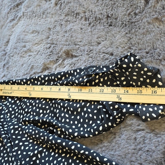 Ann Taylor Sheer pull-over Tunic button polka dot blouse size 8 - Picture 12 of 14